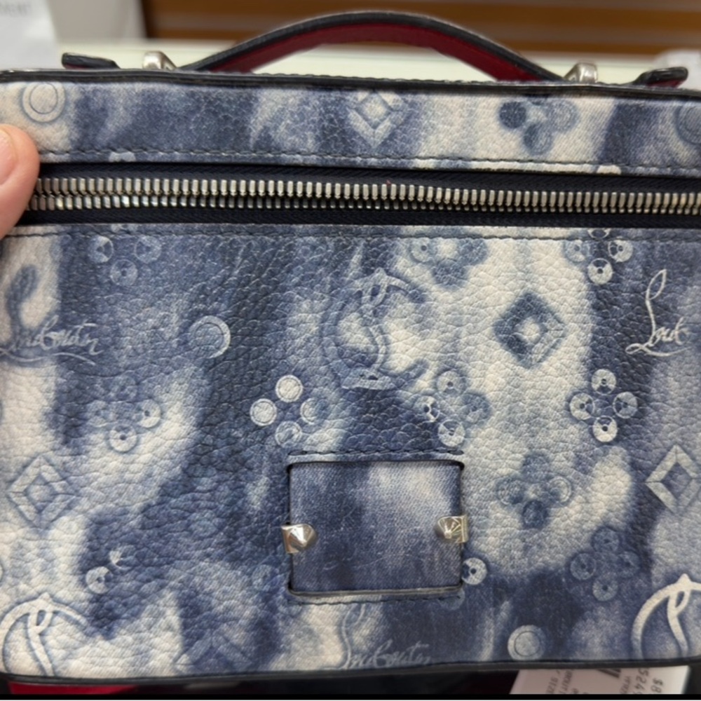 Christian Louboutin Navy and Cream Patterned Bag